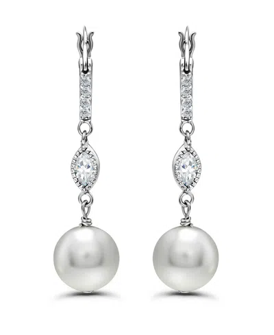 Christian Siriano New York Silver-plated Marquise Cubic Zirconia Fancy Drop Earrings In Metallic