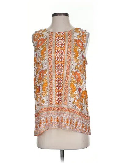 Pre-owned Christian Siriano New York Sleeveless Blouse In Orange