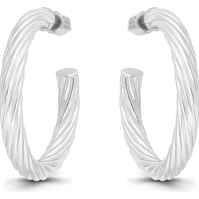 Christian Siriano New York Twist 30mm Hoop Earrings In Metallic