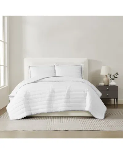 Christian Siriano Ny¨ Cotton Sateen Quilt Set In White