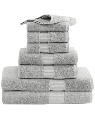 Christian Siriano Ny Plush Turkish Cotton 8pc Towel Set In Gray