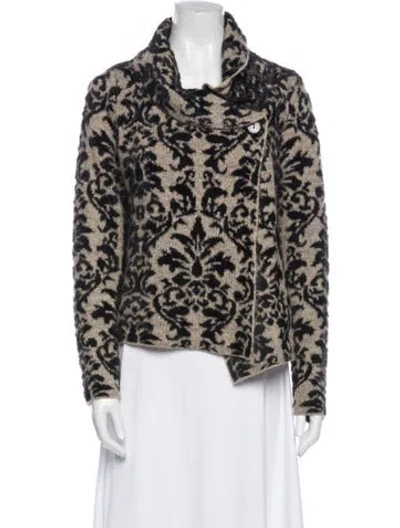 Pre-owned Christian Siriano Nylon Printed Faux Fur Jacket In Multi