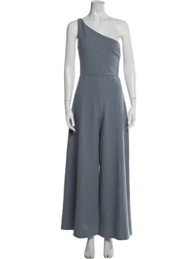 Pre-owned Christian Siriano One-shoulder Jumpsuit In Blue