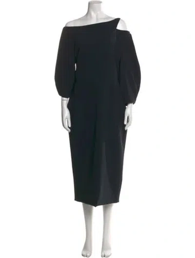 Pre-owned Christian Siriano One-shoulder Long Dress In Black