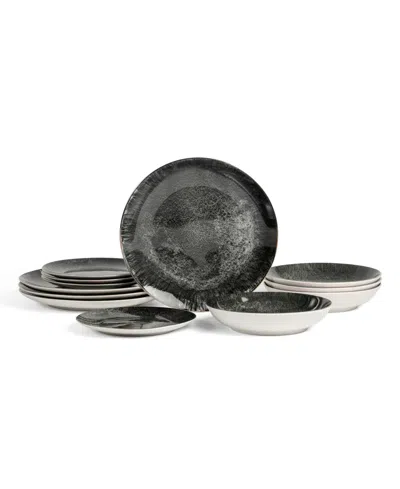 Christian Siriano Onyx 12-pc. Dinnerware Set, Service For 4 In Multi