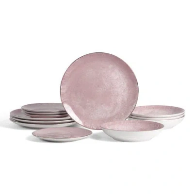 Christian Siriano Onyx 12-piece Dinnerware Set Porcelain, Service For 4 In Multi