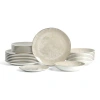 Christian Siriano Onyx 24-piece Dinnerware Set Porcelain, Service For 8 In White