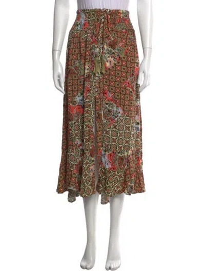 Pre-owned Christian Siriano Paisley Print Long Skirt In Multicolor