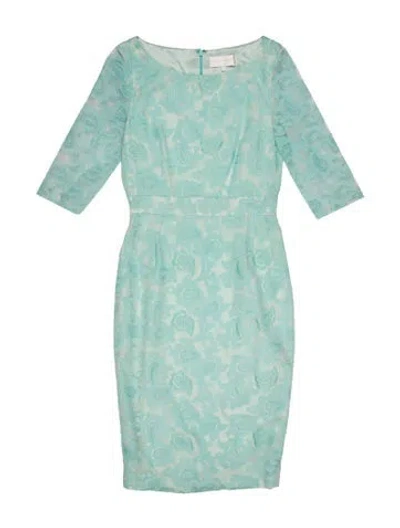 Pre-owned Christian Siriano Paisley Print Midi Length Dress In Blue
