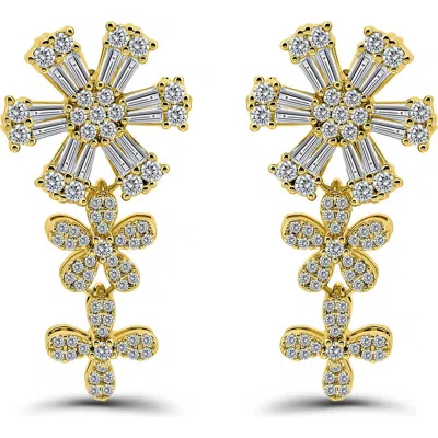 Christian Siriano Pavé Cubic Zirconia Floral Drop Earrings In Gold