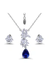 Christian Siriano Pear Cluster Pendant Necklace & Drop Earrings Set In Multi