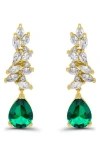 Christian Siriano Pear Cubic Zirconia Cluster Drop Earrings In Multi
