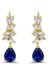 Christian Siriano Pear Cubic Zirconia Cluster Drop Earrings In Multi