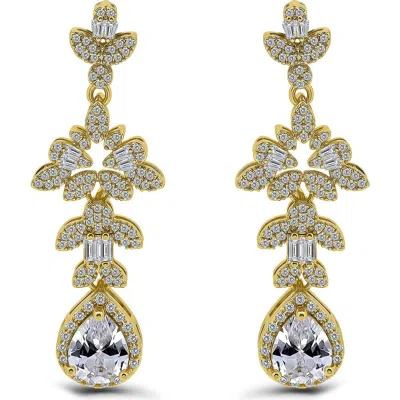 Christian Siriano Pear Cubic Zirconia Drop Earrings In Gold