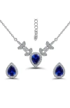 Christian Siriano Pear Cubic Zirconia Necklace & Stud Earrings Set In Multi