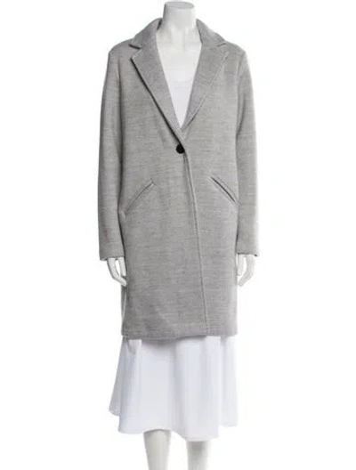 Pre-owned Christian Siriano Plaid Print Peacoat In Gray