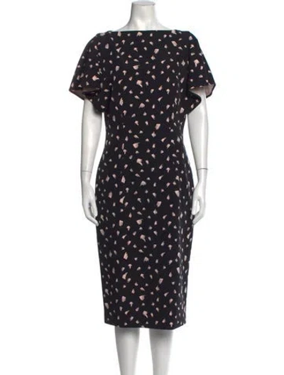 Pre-owned Christian Siriano Printed Knee-length Dress In Black