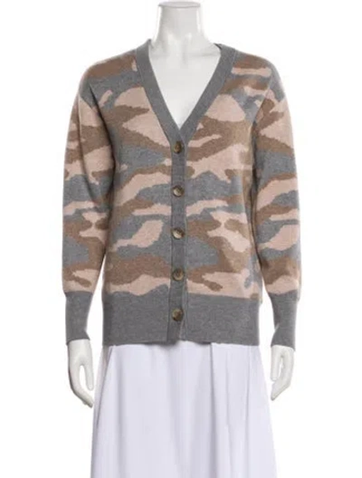 Pre-owned Christian Siriano Printed V-neck Sweater In Multi