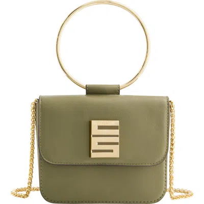 Christian Siriano Ring Handle Mini Flap Crossbody Bag In Green