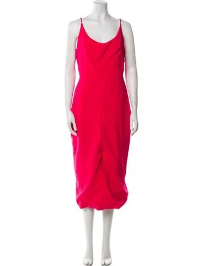 Pre-owned Christian Siriano Scoop Neck Long Dress In Pink