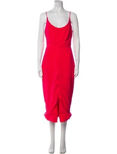 Pre-owned Christian Siriano Scoop Neck Long Dress In Pink