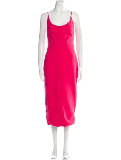 Pre-owned Christian Siriano Scoop Neck Midi Length Dress In Pink