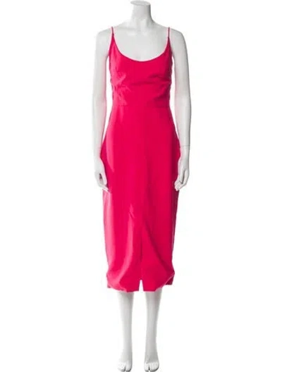 Pre-owned Christian Siriano Scoop Neck Midi Length Dress In Pink