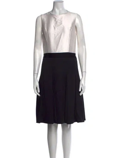 Pre-owned Christian Siriano Silk Knee-length Dress In Black