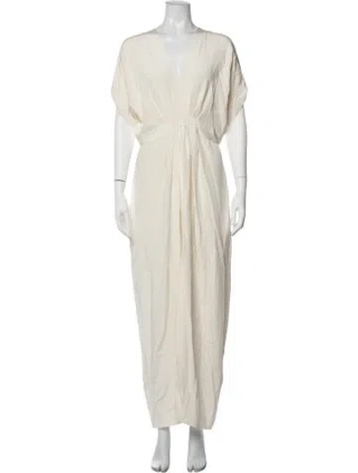 Pre-owned Christian Siriano Silk Long Dress In Neutrals