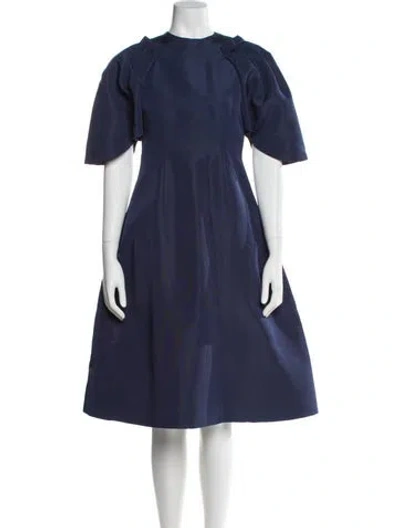 Pre-owned Christian Siriano Silk Midi Length Dress In Blue
