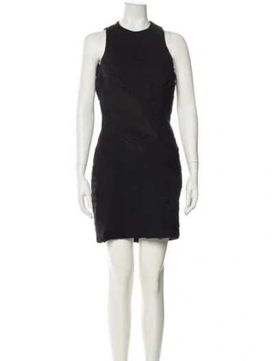 Pre-owned Christian Siriano Silk Mini Dress In Black
