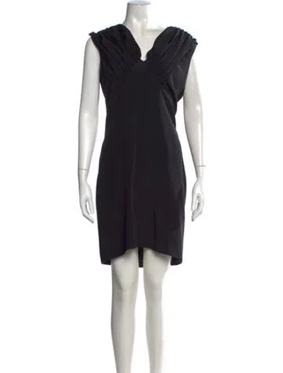 Pre-owned Christian Siriano Silk Mini Dress In Black