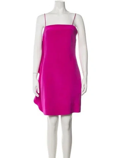 Pre-owned Christian Siriano Silk Mini Dress In Purple
