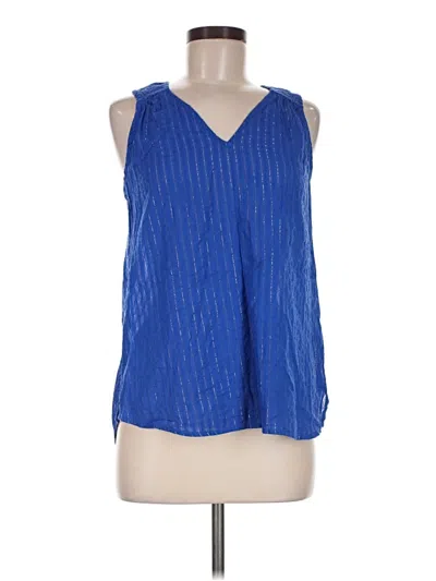 Pre-owned Christian Siriano Sleeveless Blouse In Blue