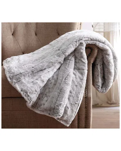 Christian Siriano Snow Leopard Fur Filled Throw With Gift Box