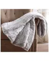 Christian Siriano Snow Leopard Fur Filled Neutral Throw With Gift Box In Gray