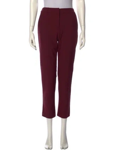 Pre-owned Christian Siriano Straight Leg Pants In Burgundy