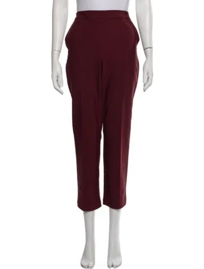 Pre-owned Christian Siriano Straight Leg Pants In Burgundy