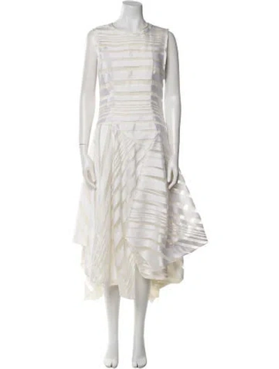 Pre-owned Christian Siriano Striped Long Dress In Neutral