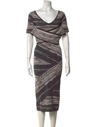 Pre-owned Christian Siriano Vintage Midi Length Dress W/ Tags In Black