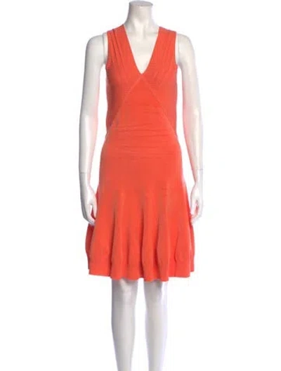 Pre-owned Christian Siriano V-neck Mini Dress In Pink