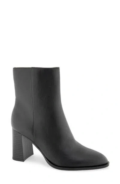 Christian Siriano Weyton Croc Embossed Faux Leather Bootie In Black