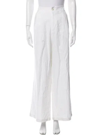 Pre-owned Christian Siriano Wide Leg Pants In White