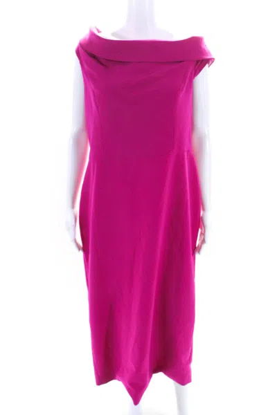 Christian Siriano Womens Fuchsia Drape Dress Pink