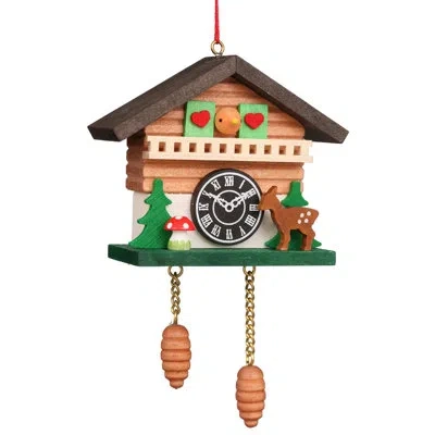 Christian Ulbricht Chalet Cuckoo Clock With Tree Hanging Figurine Ornament