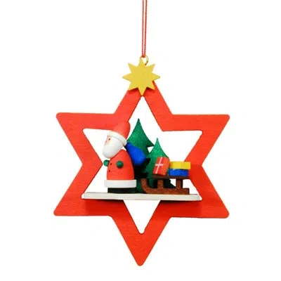 Christian Ulbricht Santa In Red Star Hanging Figurine Ornament
