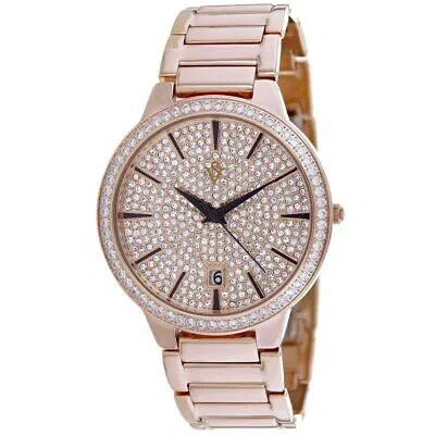 Pre-owned Christian Van Sant Alessia Rose Gold Dial Watch Cv0294a Stainless Steel 30m