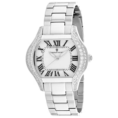 Christian Van Sant Bianca Crystal-embellished 34mm Watch In White