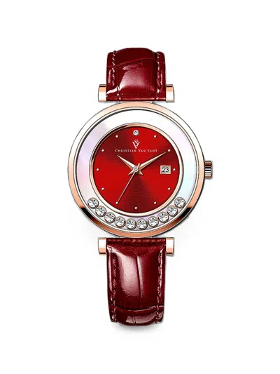 Christian Van Sant Bria 40mm Watch In Red