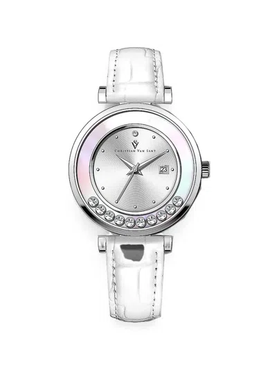 Christian Van Sant Bria Crystal-embellished 40mm Watch In Metallic
